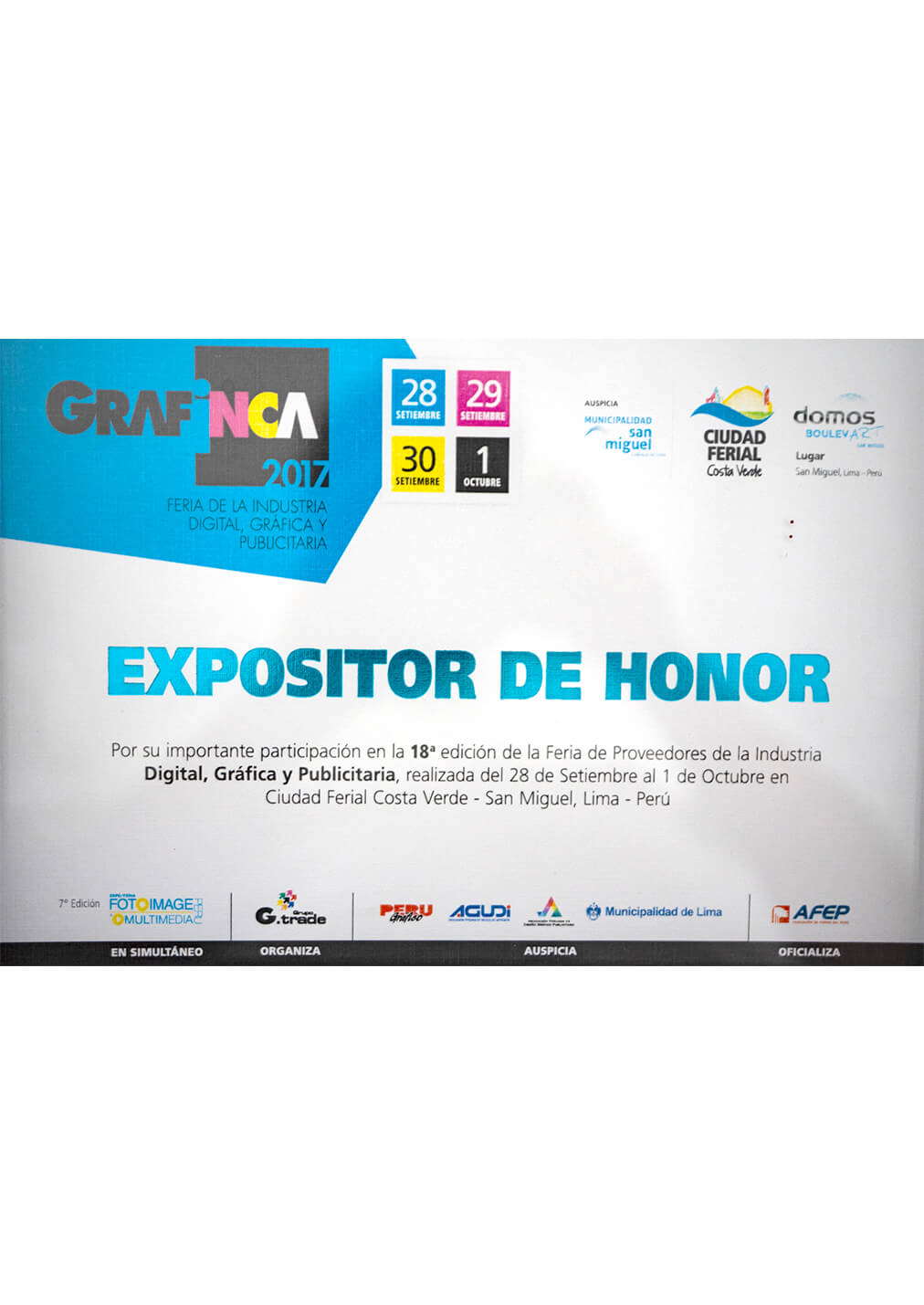 EXPOSITOR DE HONOR